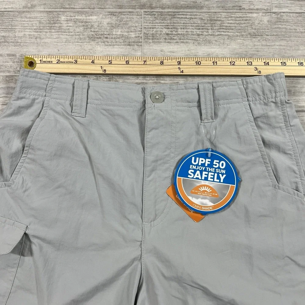 Columbia Men's Small‎ Cargo Shorts Light Grey PFG Bahama Omni-Shade (019) UPF 50